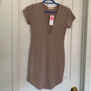 Nude fitted dress